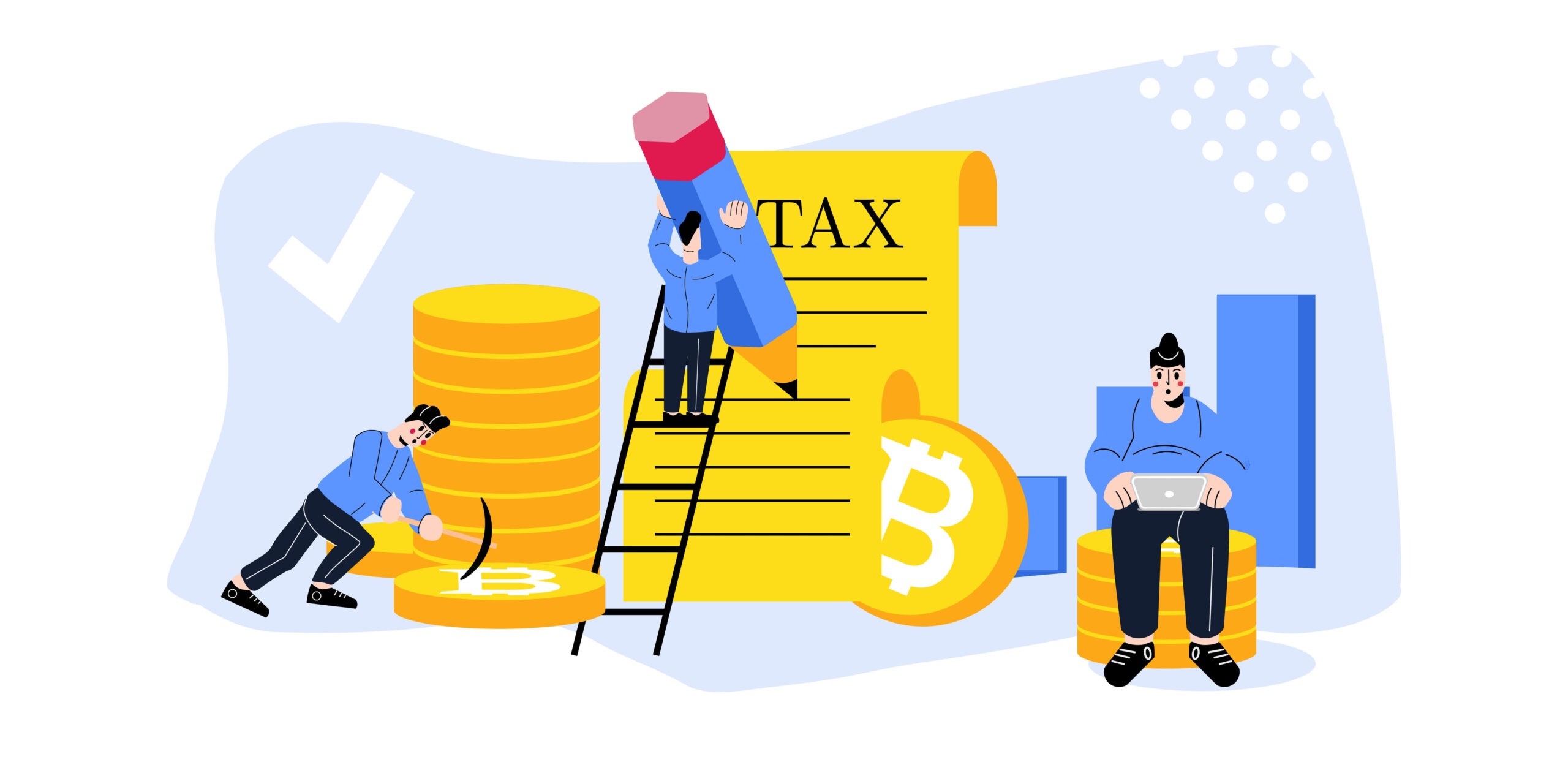 Illustration for crypto tax with bitcoin