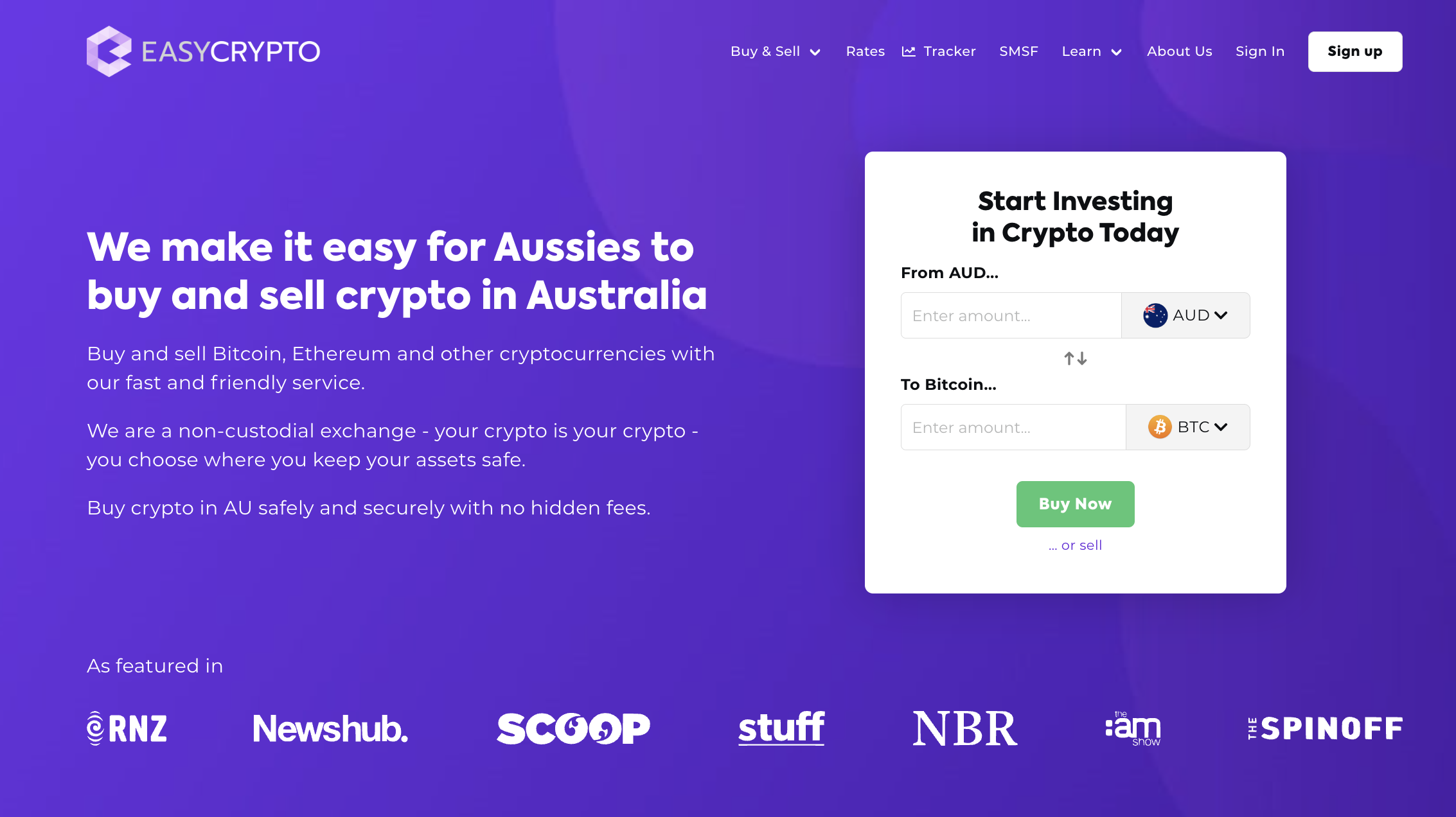 Screenshot of Easy Crypto Australia