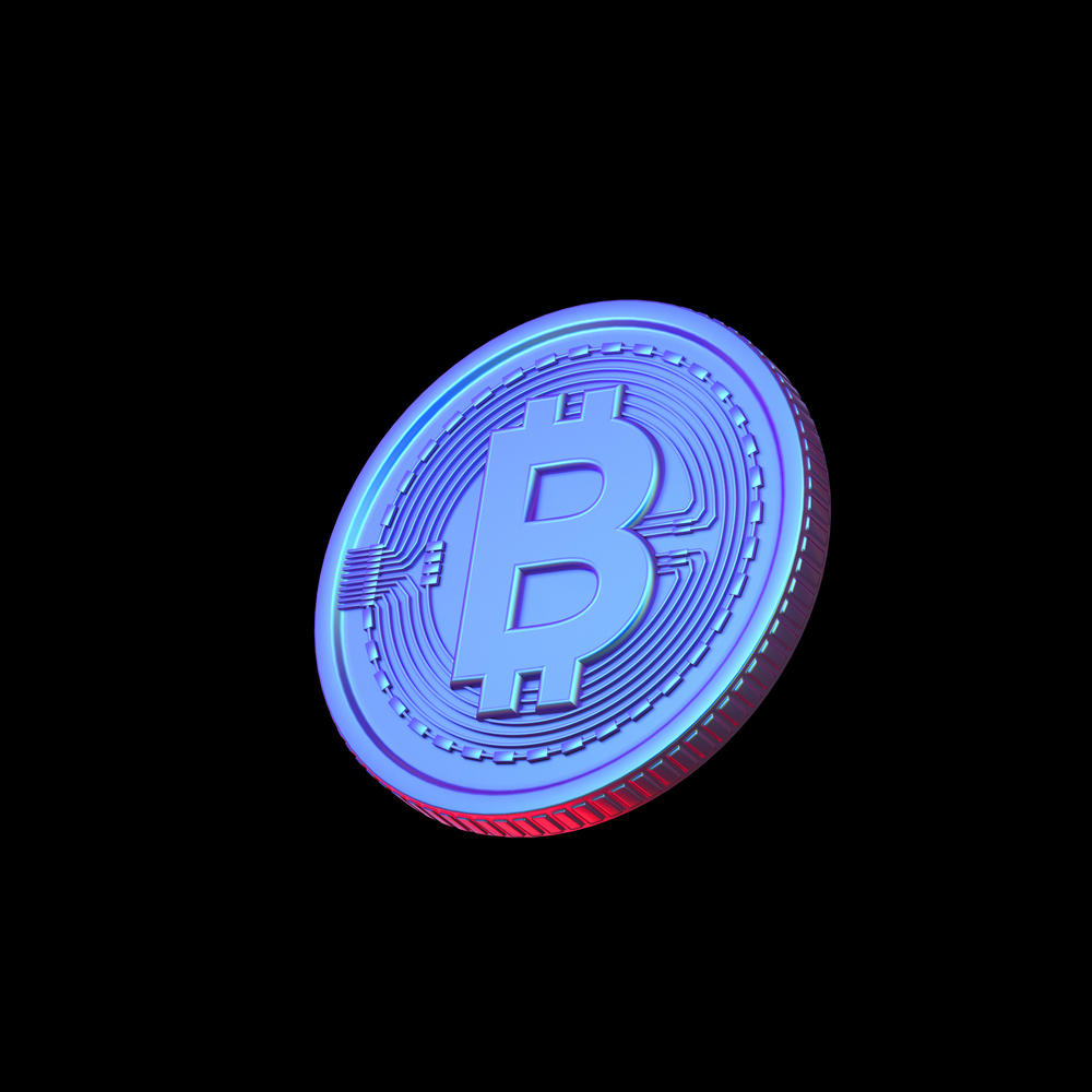 Illustration of Bitcoin BTC coin token