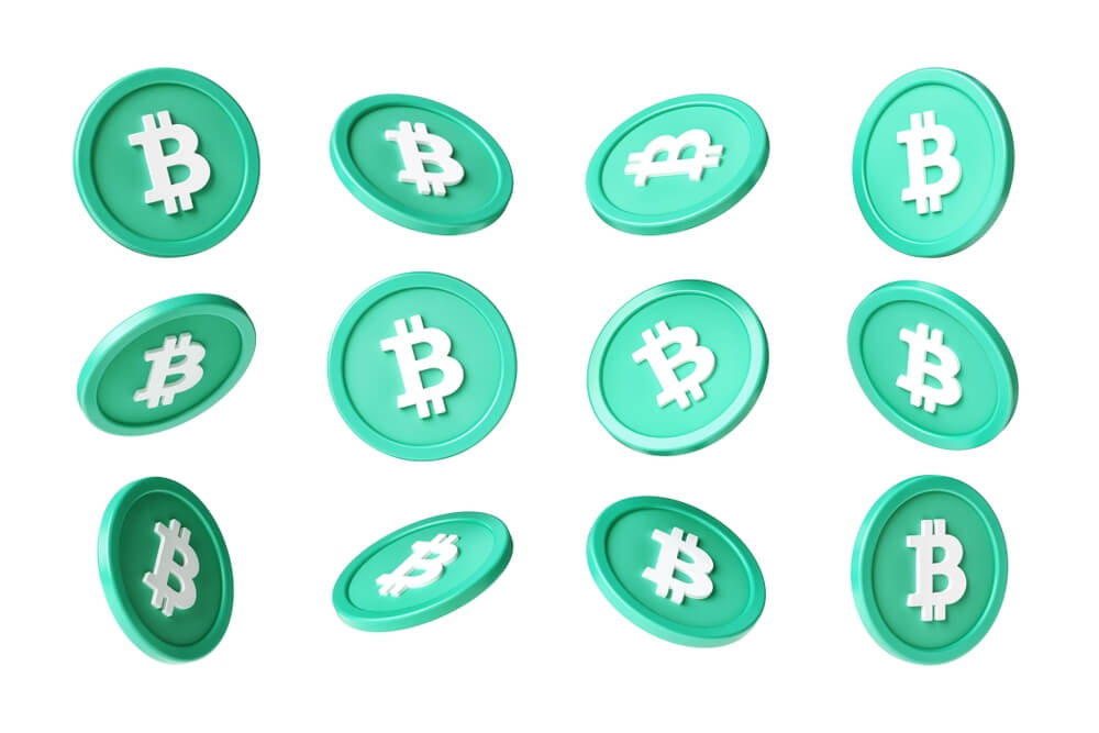 Illustration of Green Bitcoin cash tokens