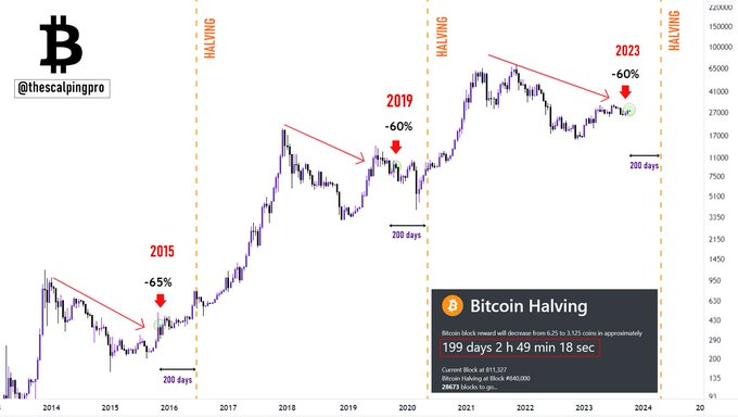 Bitcoin halving countdown chart