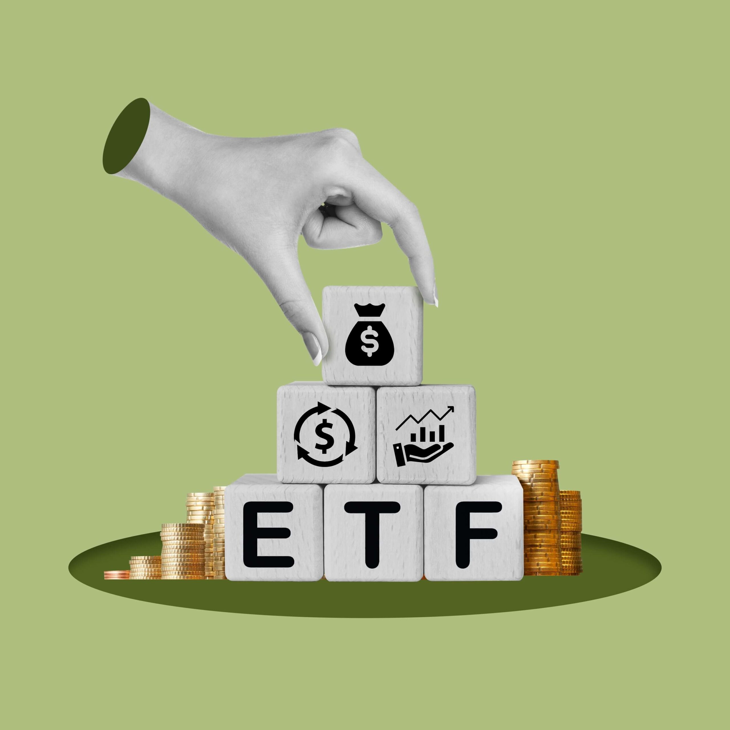 ETF illustration with green background