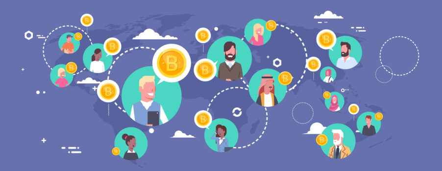 Illustration to depict global Bitcoin and cryptocurrency adoption