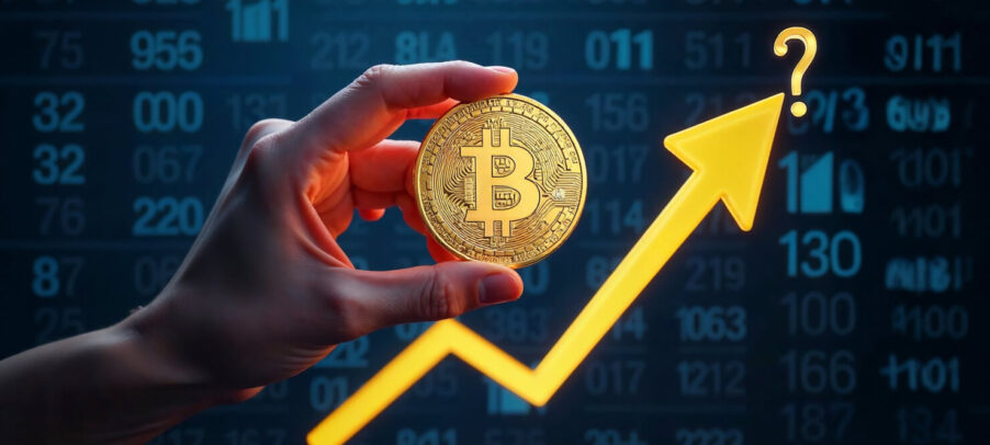 Blog cover showcasing Bitcoin going up